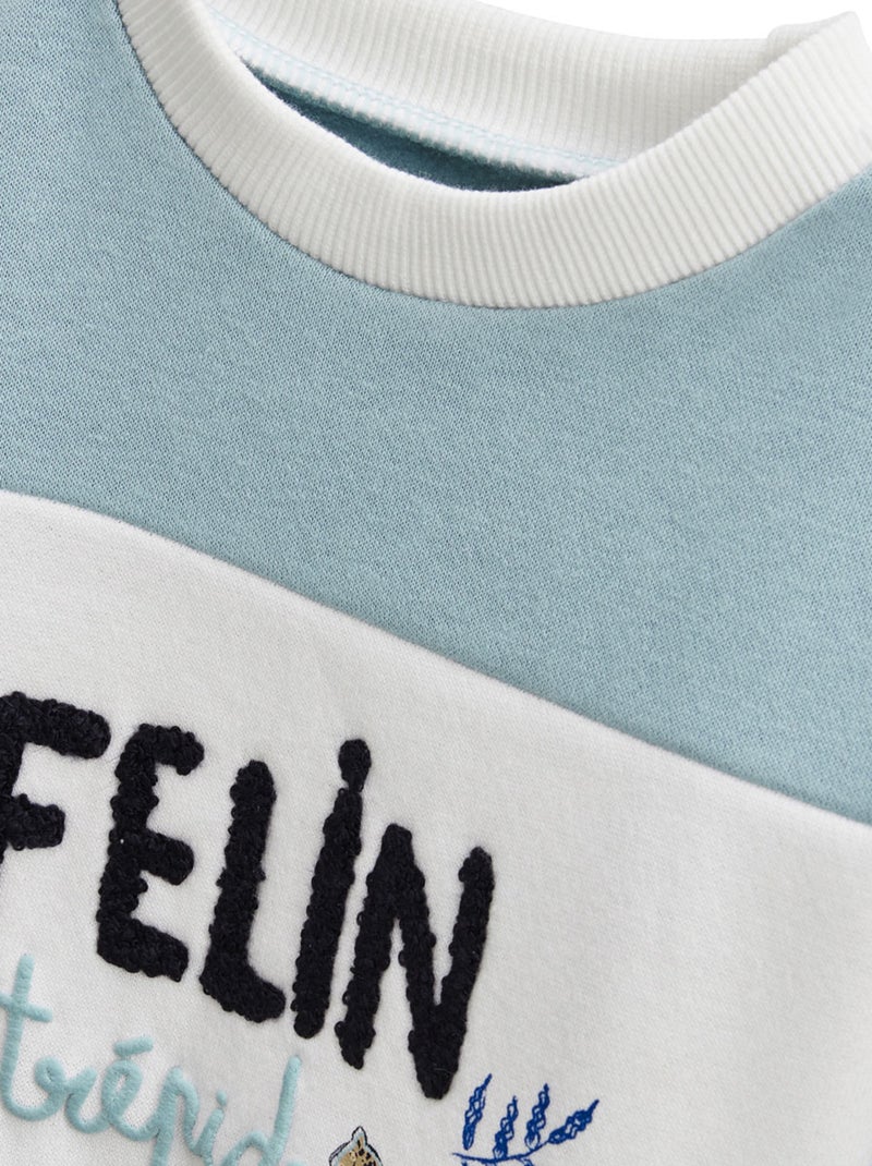 Sweat-shirt bébé en molleton Félintrépide Bleu - Kiabi