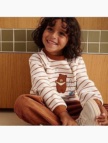Sweat-shirt bébé en molleton moka