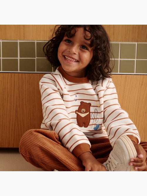 Sweat-shirt bébé en molleton Moka - Kiabi