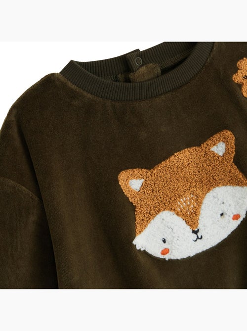 Sweat-shirt bébé en velours Ginkgo - Kiabi