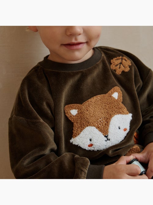 Sweat-shirt bébé en velours Ginkgo - Kiabi