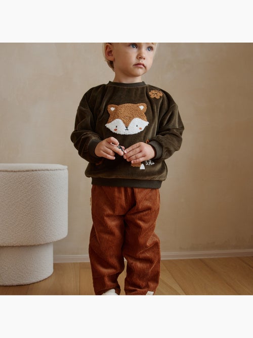 Sweat-shirt bébé en velours Ginkgo - Kiabi