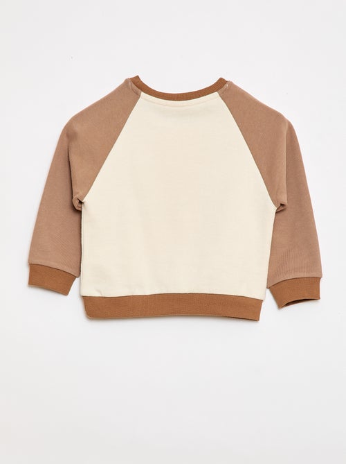 Sweat-shirt bicolore en molleton non gratté - Kiabi