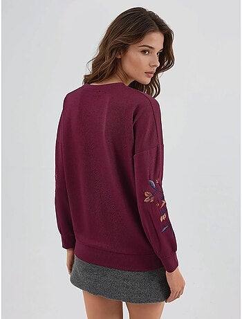 Sweat-shirt brodé à col rond et coupe confortable hiccup