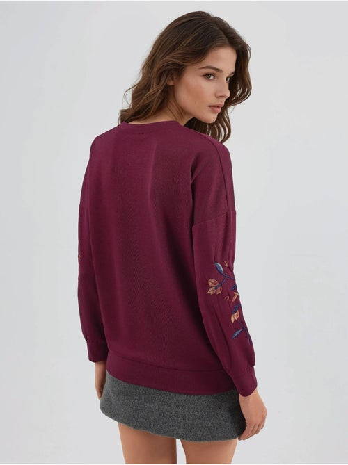 Sweat-shirt brodé à col rond et coupe confortable hiccup - Kiabi