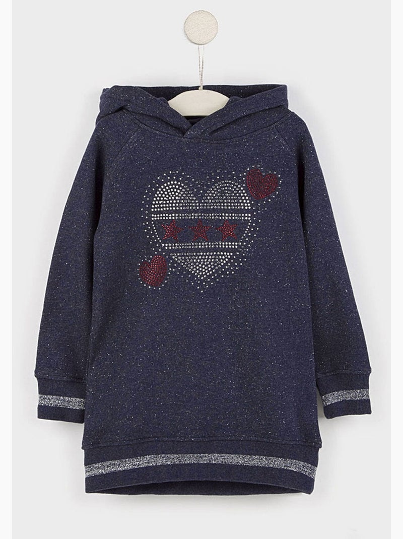 Sweat-shirt conguitos corazones vestido Bleu marine - Kiabi