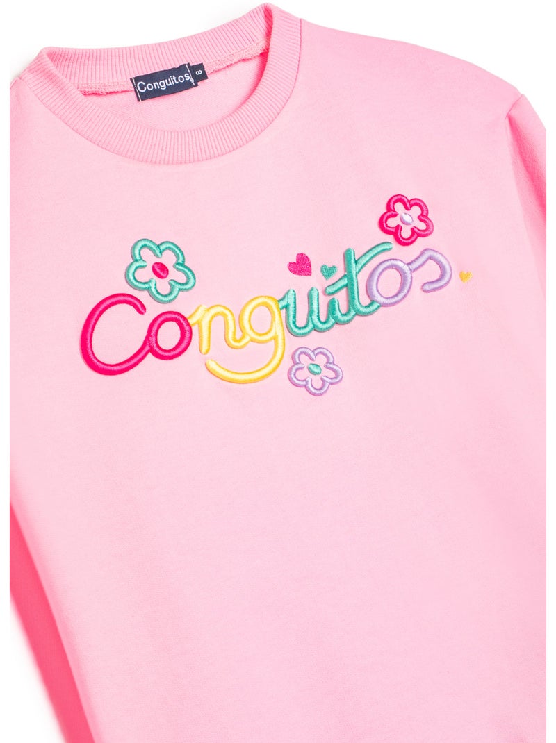Sweat-shirt conguitos logo frontal Rose - Kiabi