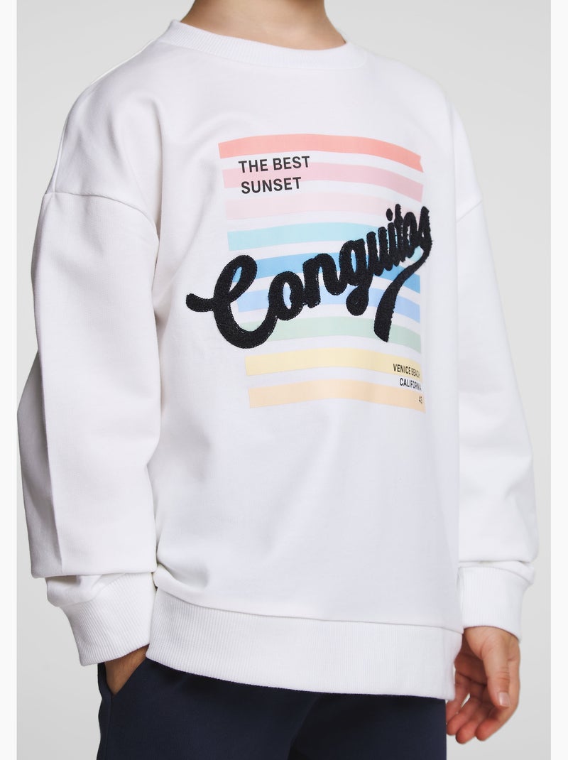 Sweat-shirt conguitos minimalist Blanc - Kiabi