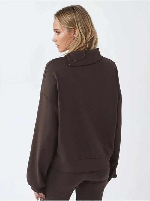 Sweat-shirt coupe décontractée à col zippé busem - Kiabi Sweat-shirt coupe décontractée à col zippé busem - Kiabi