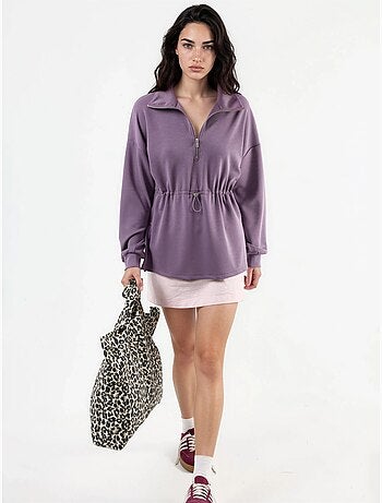 Sweat-shirt coupe décontractée à col zippé busem
