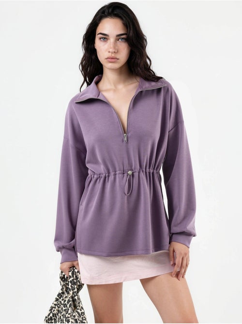 Sweat-shirt coupe décontractée à col zippé busem - Kiabi Sweat-shirt coupe décontractée à col zippé busem - Kiabi
