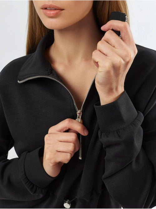 Sweat-shirt coupe décontractée à col zippé busem - Kiabi Sweat-shirt coupe décontractée à col zippé busem - Kiabi