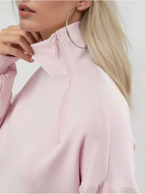 Sweat-shirt coupe décontractée à col zippé busem - Kiabi Sweat-shirt coupe décontractée à col zippé busem - Kiabi