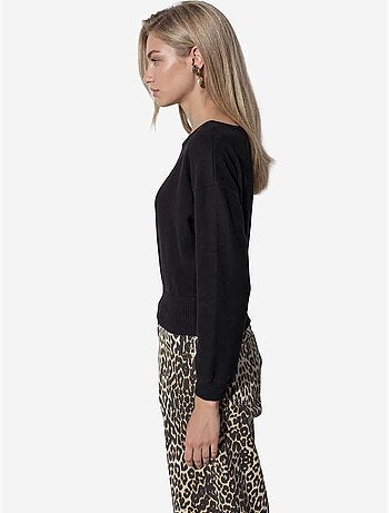 Sweat-shirt court femme à col rond busem
