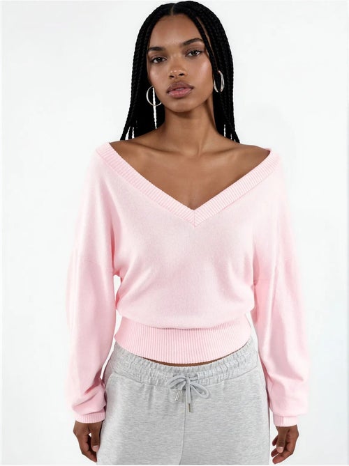 Sweat-shirt court femme col v busem - Kiabi Sweat-shirt court femme col v busem - Kiabi