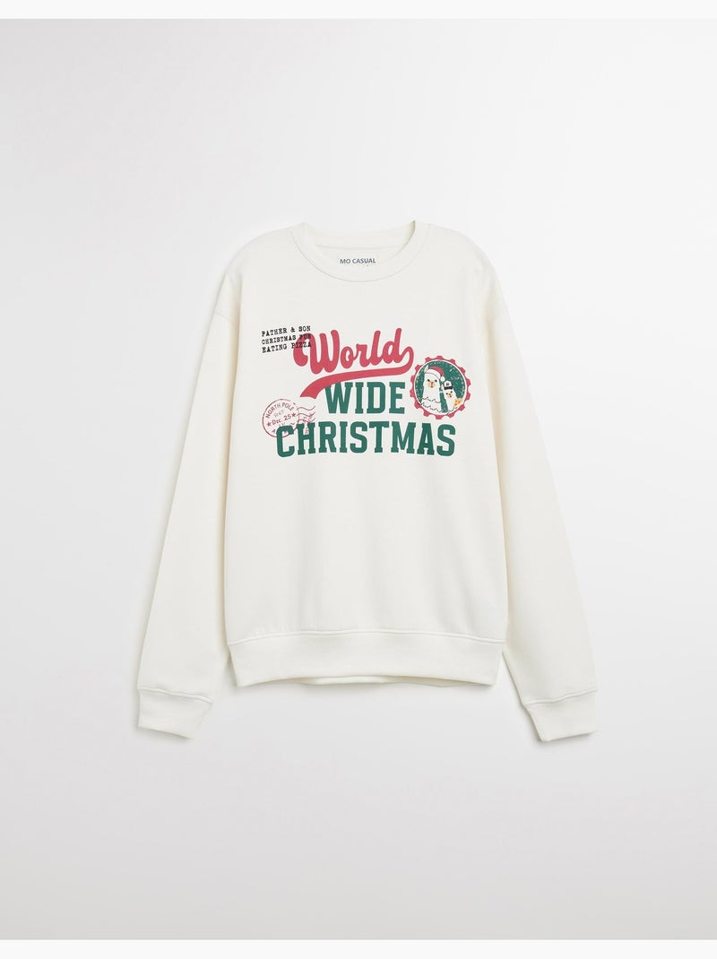 Sweat-shirt de Noël, MO Fashion Blanc - Kiabi