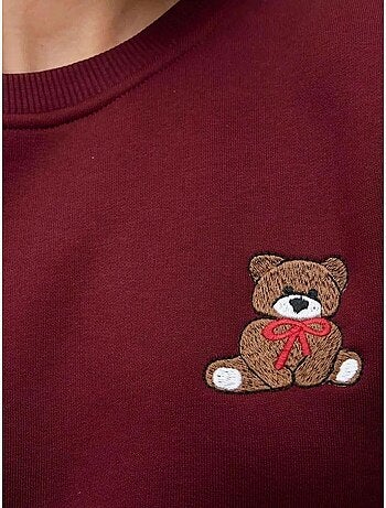 Sweat-shirt en coton brodé coupe décontractée hiccup