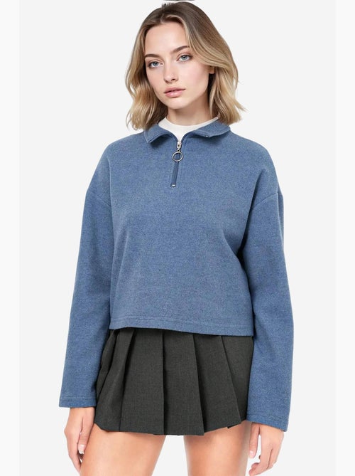 Sweat-shirt en tricot à col zippé bdart - Kiabi Sweat-shirt en tricot à col zippé bdart - Kiabi
