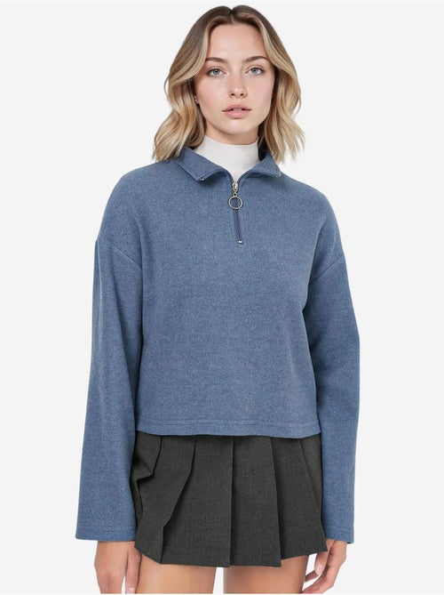 Sweat-shirt en tricot à col zippé bdart - Kiabi Sweat-shirt en tricot à col zippé bdart - Kiabi
