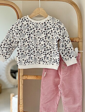 Sweat-shirt enfant en molleton céleste