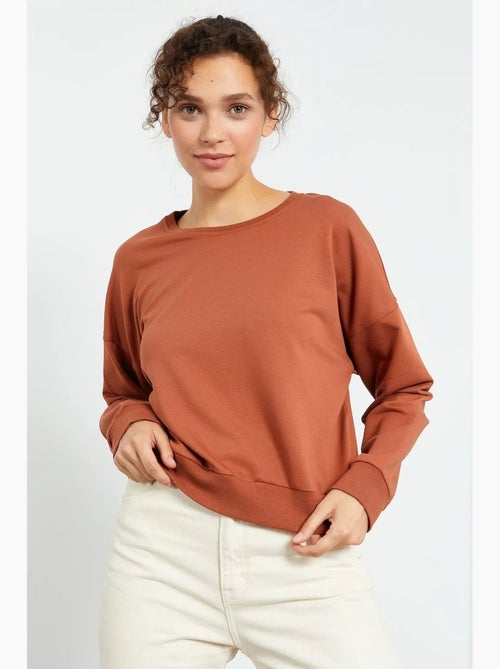 Sweat-shirt femme coupe décontractée à col rond tommy - Kiabi Sweat-shirt femme coupe décontractée à col rond tommy - Kiabi