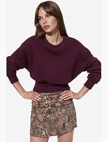 Sweat-shirt femme court à col rond busem