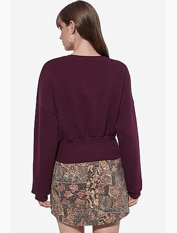 Sweat-shirt femme court à col rond busem