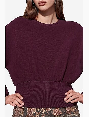 Sweat-shirt femme court à col rond busem