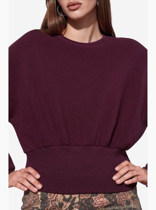 Sweat-shirt femme court à col rond busem - Kiabi Sweat-shirt femme court à col rond busem - Kiabi
