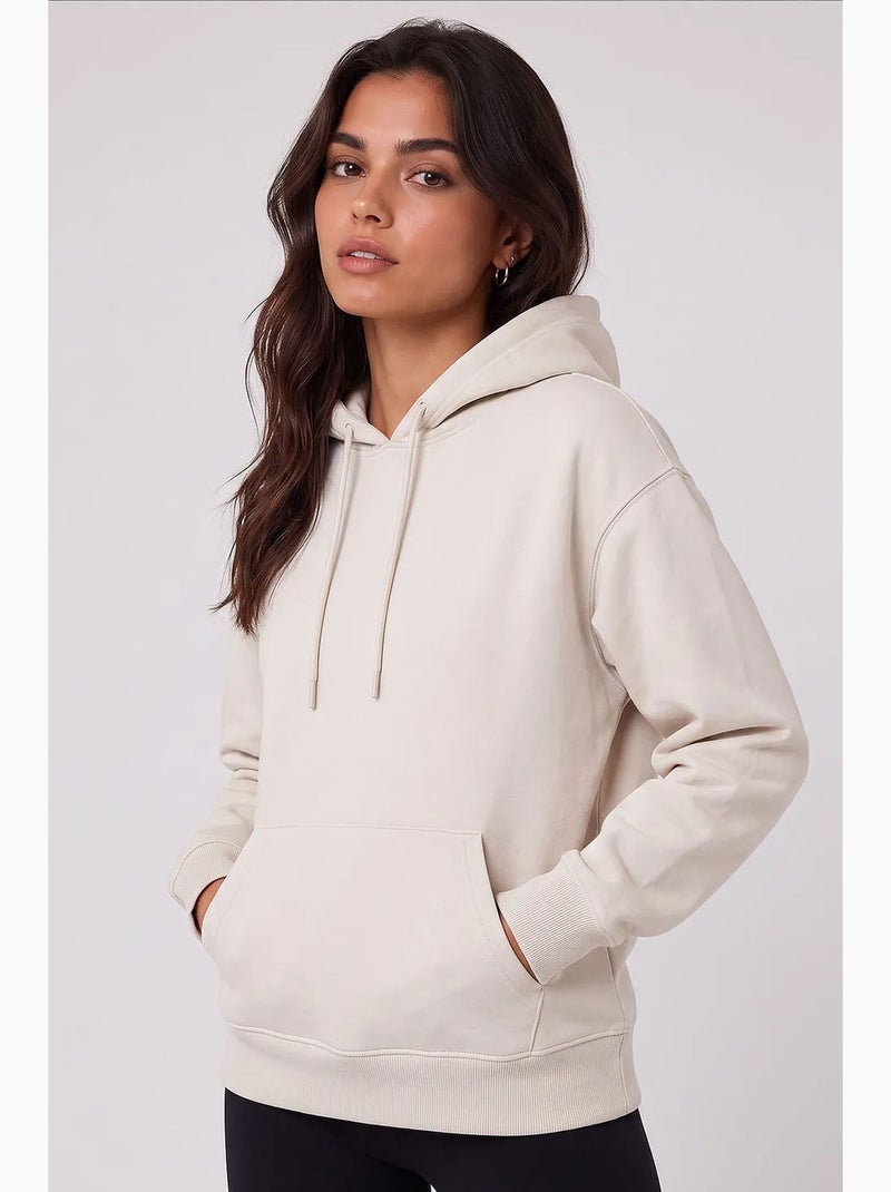 Sweat-shirt femme en coton mélangé tommy Crème - Kiabi