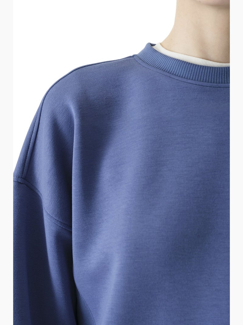 Sweat-shirt femme silky touch au toucher soyeux penti Bleu - Kiabi