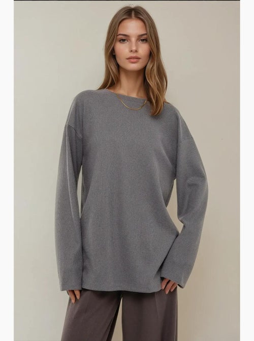 Sweat-shirt gaufré à col rond hiccup - Kiabi Sweat-shirt gaufré à col rond hiccup - Kiabi