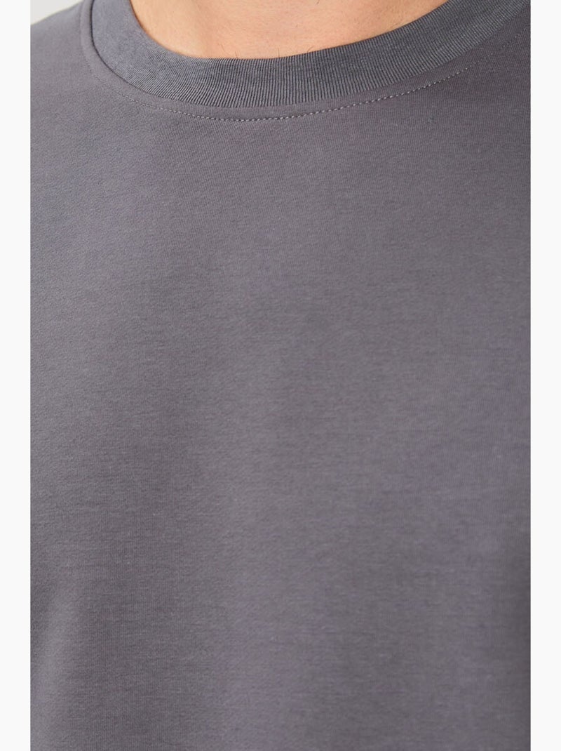 Sweat-shirt homme col rond uni tommy Gris Noir - Kiabi