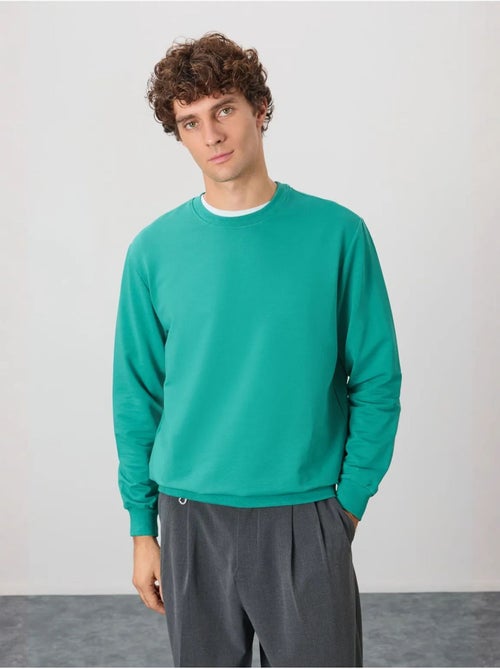 Sweat-shirt homme col rond uni tommy - Kiabi