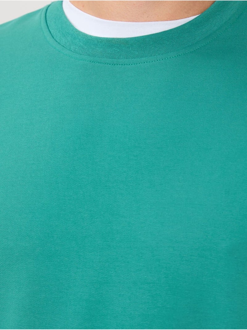 Sweat-shirt homme col rond uni tommy Vert émeraude - Kiabi