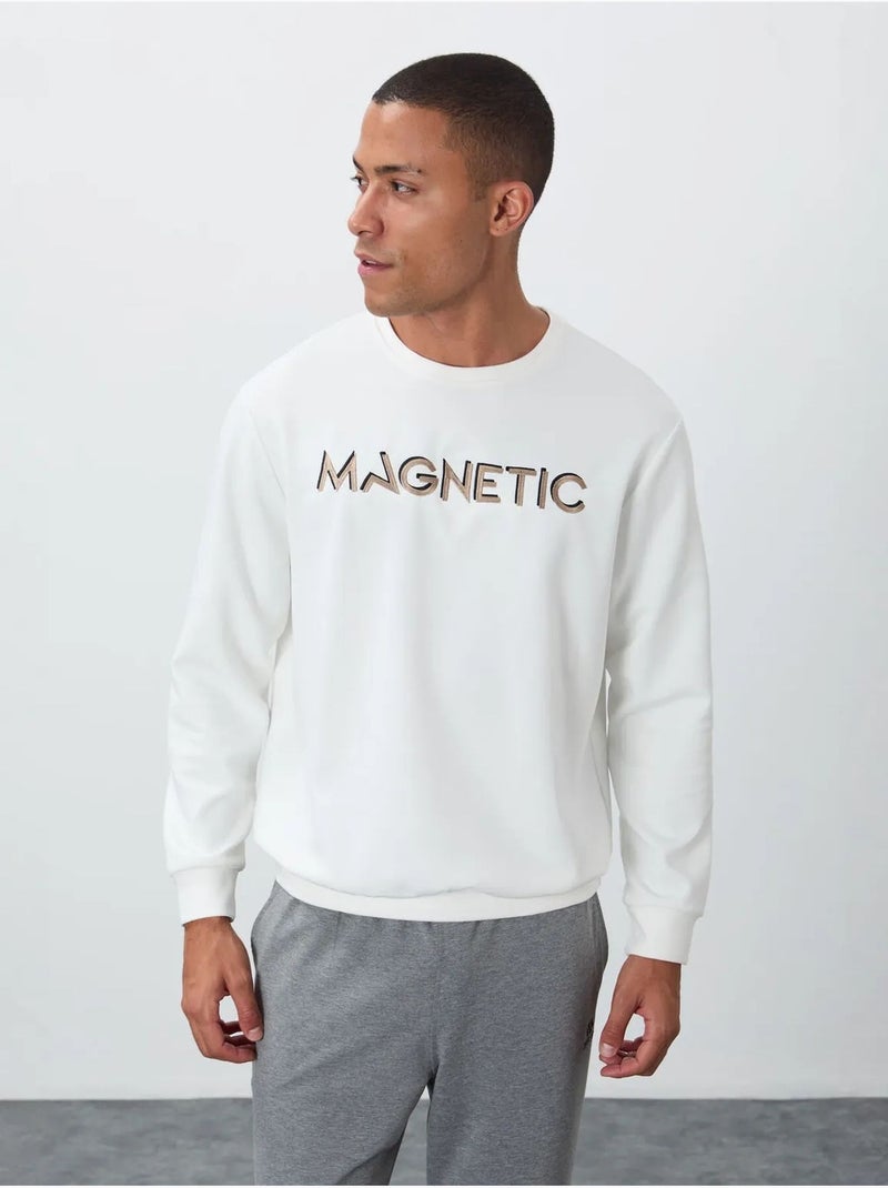 Sweat-shirt homme imprimé à col rond tommy Blanc - Kiabi