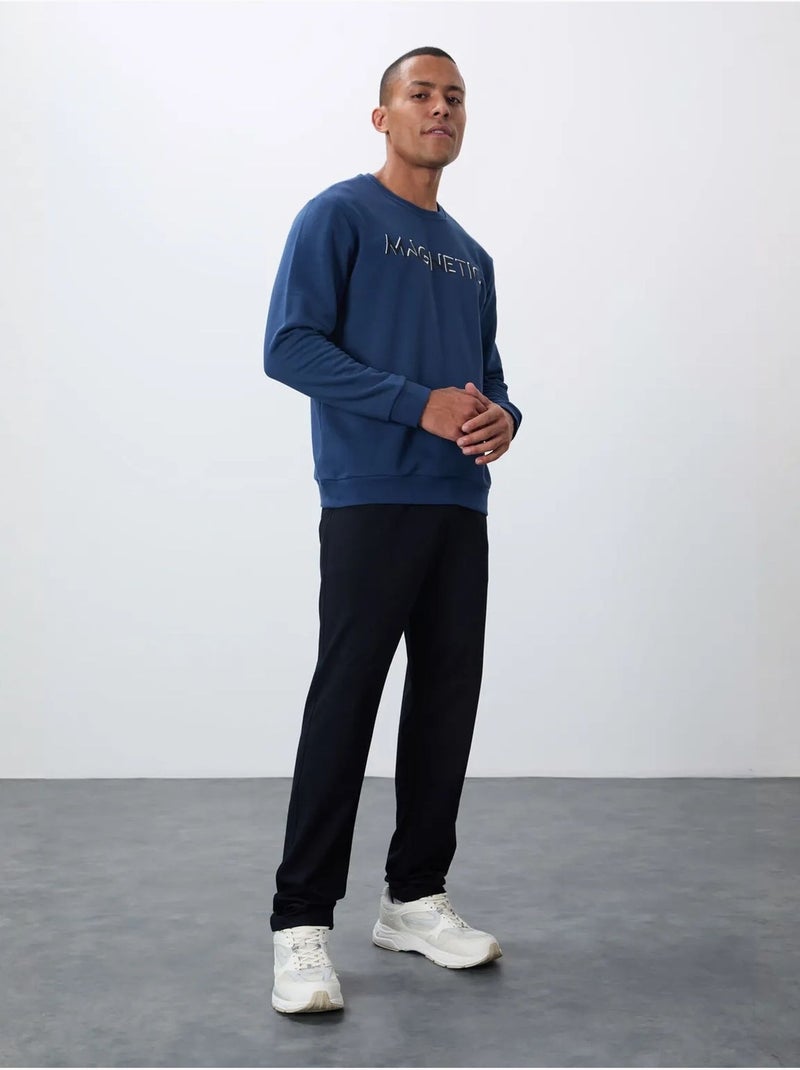 Sweat-shirt homme imprimé à col rond tommy Bleu - Kiabi