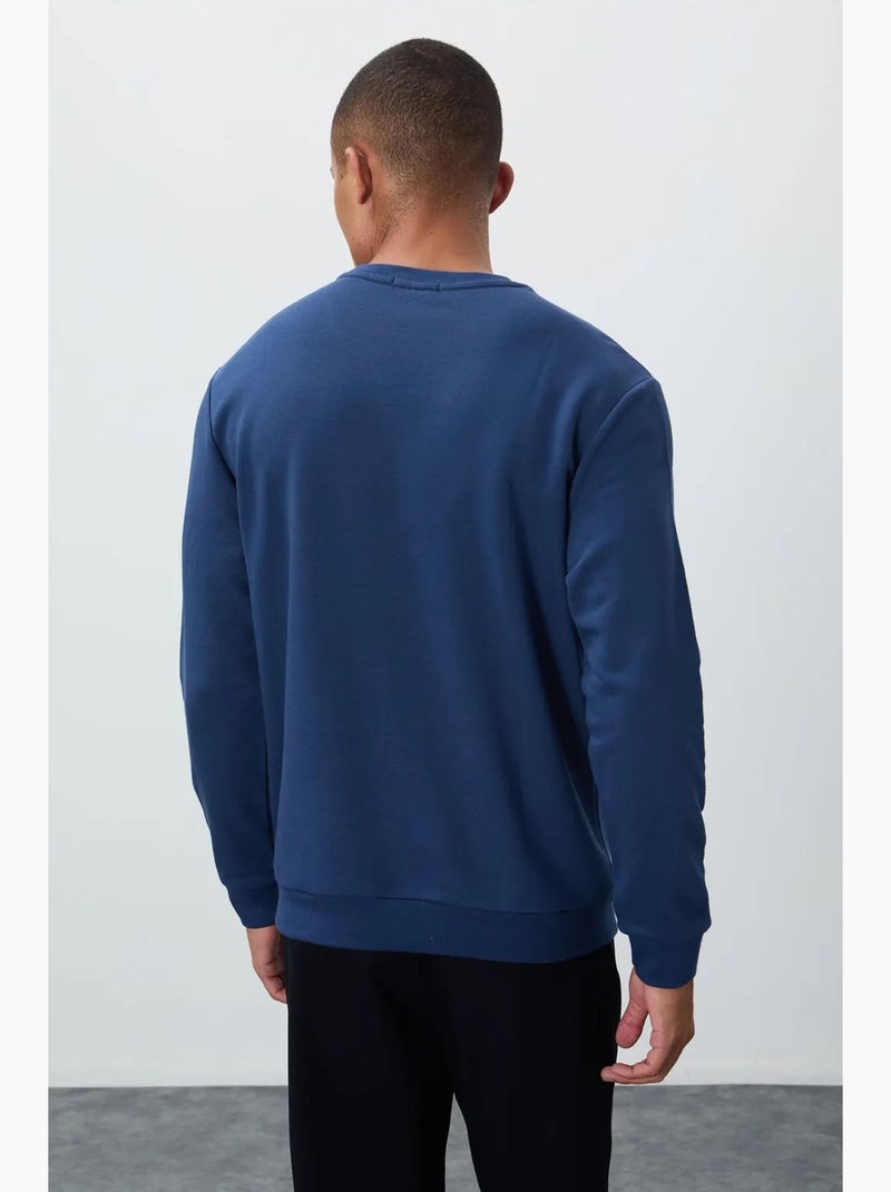 Sweat-shirt homme imprimé à col rond tommy Bleu - Kiabi