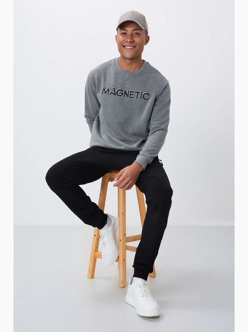 Sweat-shirt homme imprimé à col rond tommy Gris moyen - Kiabi