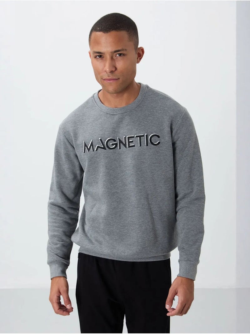 Sweat-shirt homme imprimé à col rond tommy Gris moyen - Kiabi