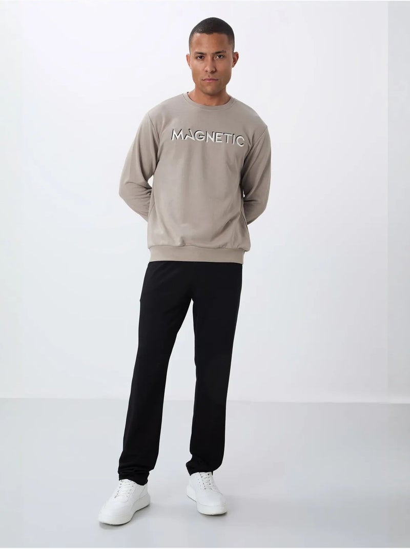 Sweat-shirt homme imprimé à col rond tommy Sable - Kiabi