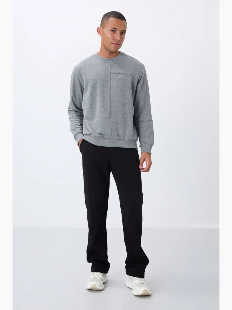 Sweat-shirt homme uni à col rond tommy Gris - Kiabi
