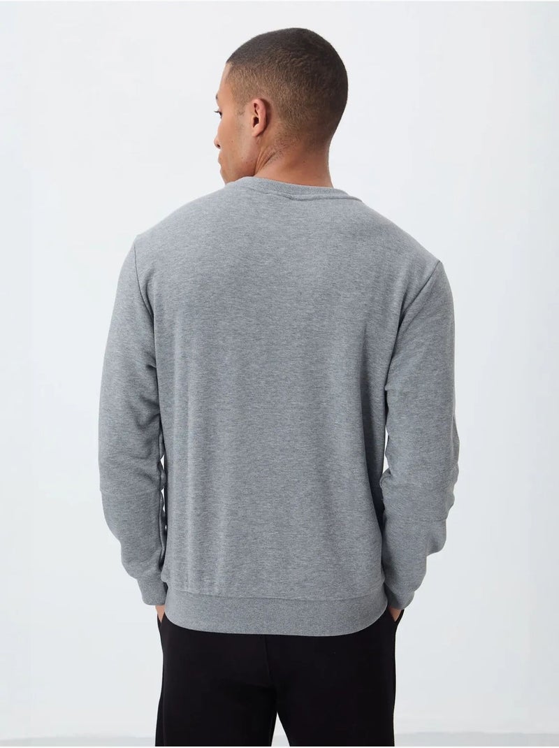Sweat-shirt homme uni à col rond tommy Gris - Kiabi
