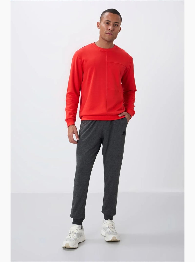 Sweat-shirt homme uni à col rond tommy Rouge - Kiabi
