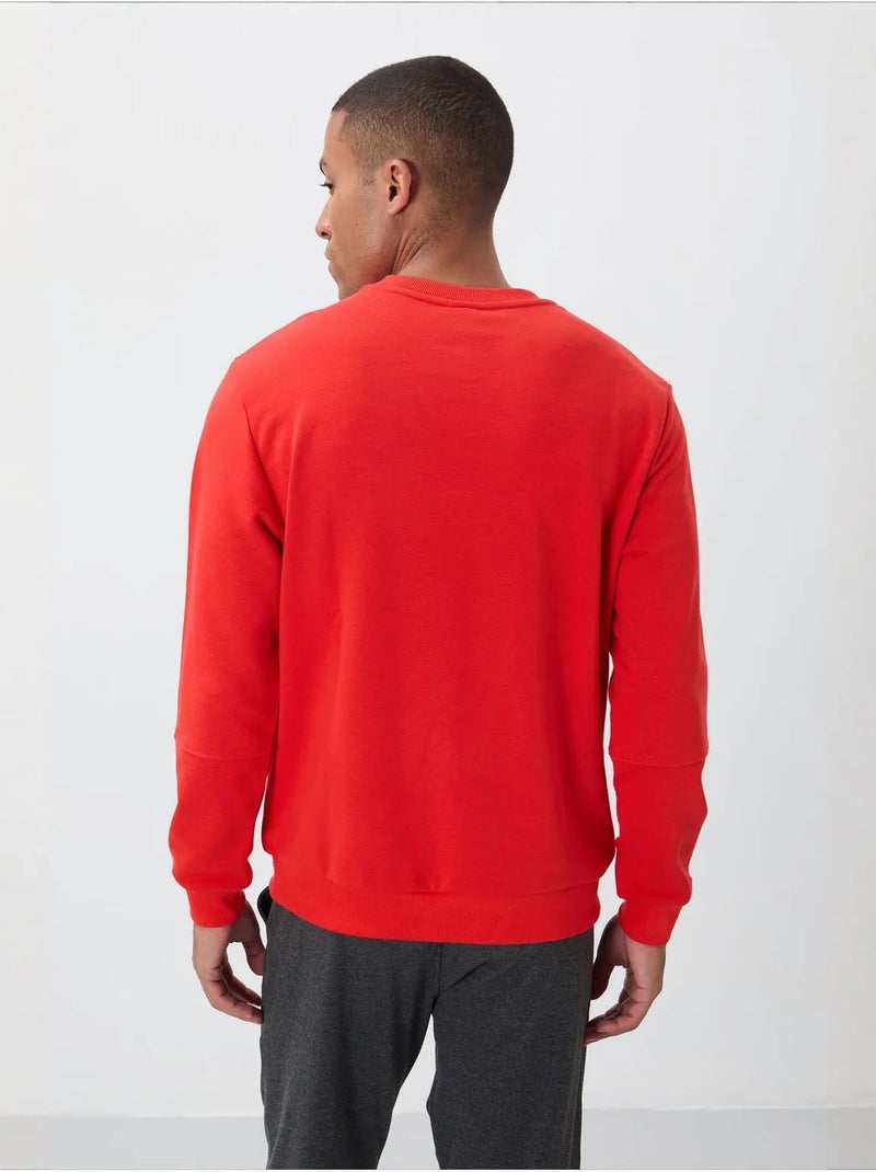 Sweat-shirt homme uni à col rond tommy Rouge - Kiabi