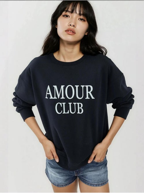 Sweat-shirt imprimé à col ras du cou et coupe décontractée hiccup - Kiabi