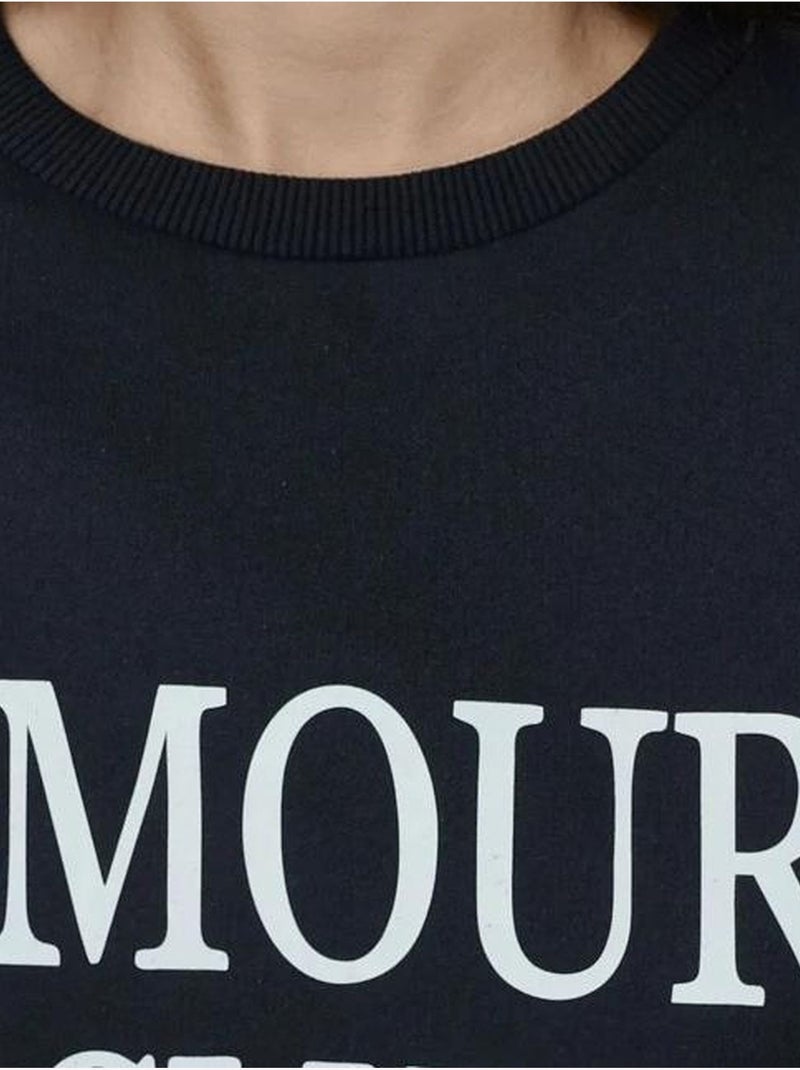 Sweat-shirt imprimé à col ras du cou et coupe décontractée hiccup Bleu foncé - Kiabi