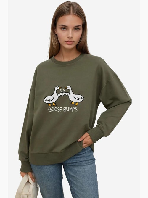 Sweat-shirt imprimé à col ras du cou et coupe décontractée hiccup - Kiabi Sweat-shirt imprimé à col ras du cou et coupe décontractée hiccup - Kiabi