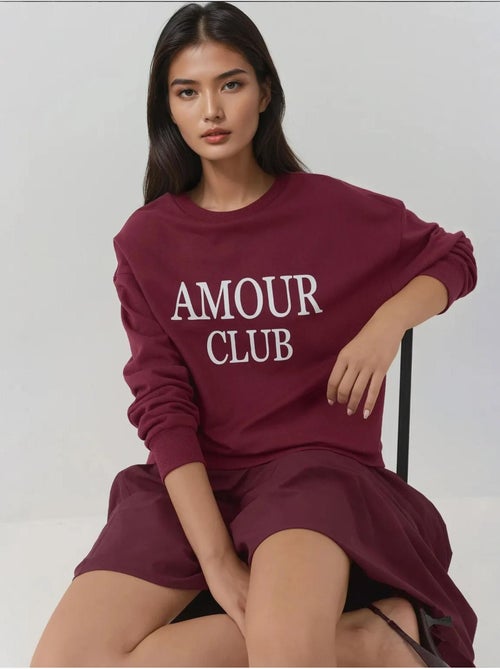 Sweat-shirt imprimé à col ras du cou et coupe décontractée hiccup - Kiabi
