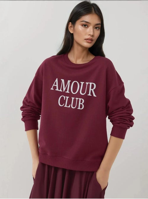 Sweat-shirt imprimé à col ras du cou et coupe décontractée hiccup - Kiabi